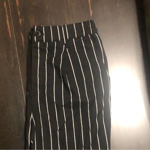 Black and Silver Striped Forever 21 Trouser Pants Size Large